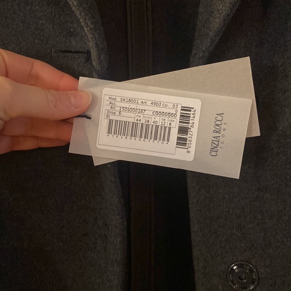 Brand new Cinzia Rocca Icons wool and cashmere coat. Grey. Size 8. - Picture 5 of 9